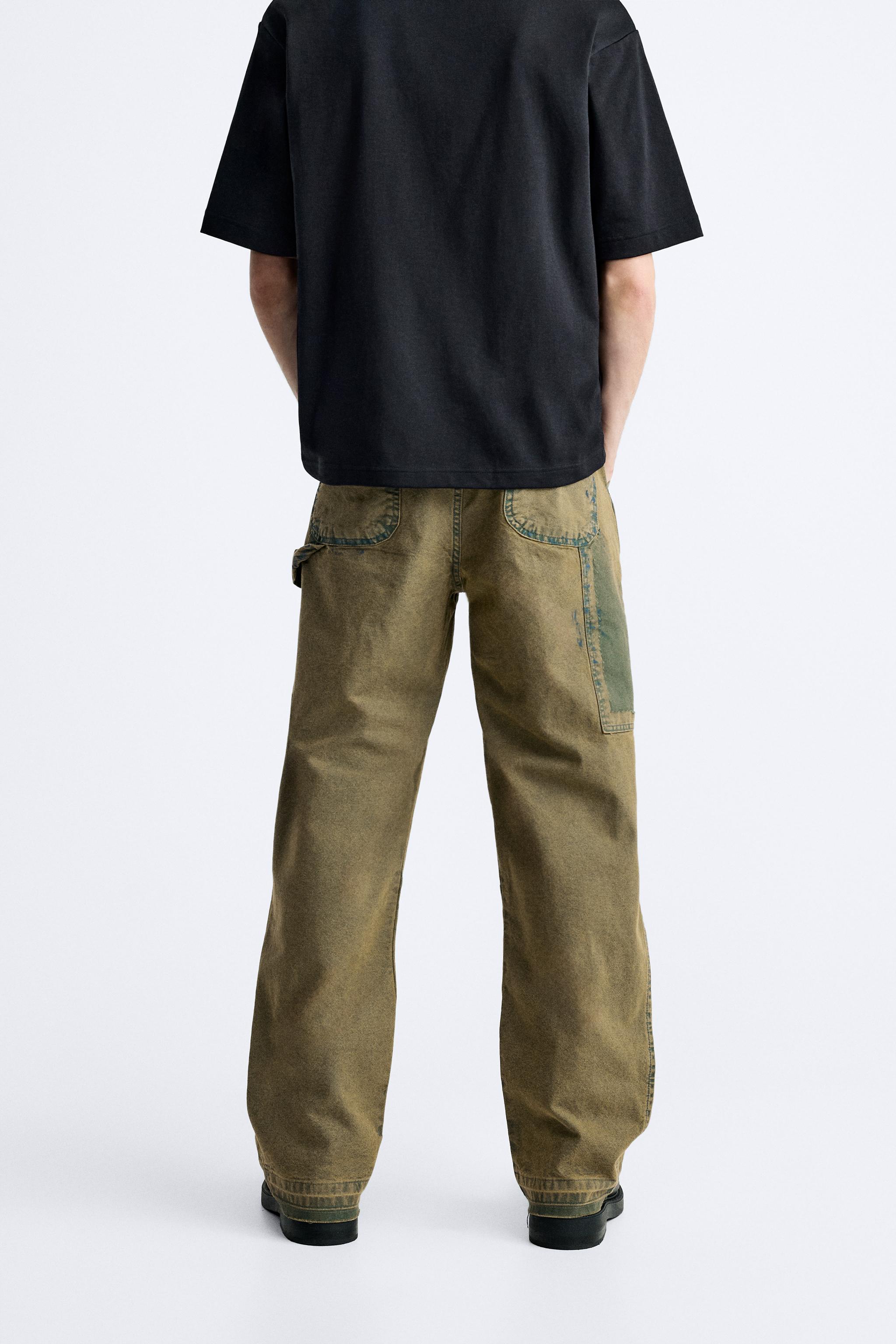 CARPENTER POCKET JEANS - Green | ZARA United States