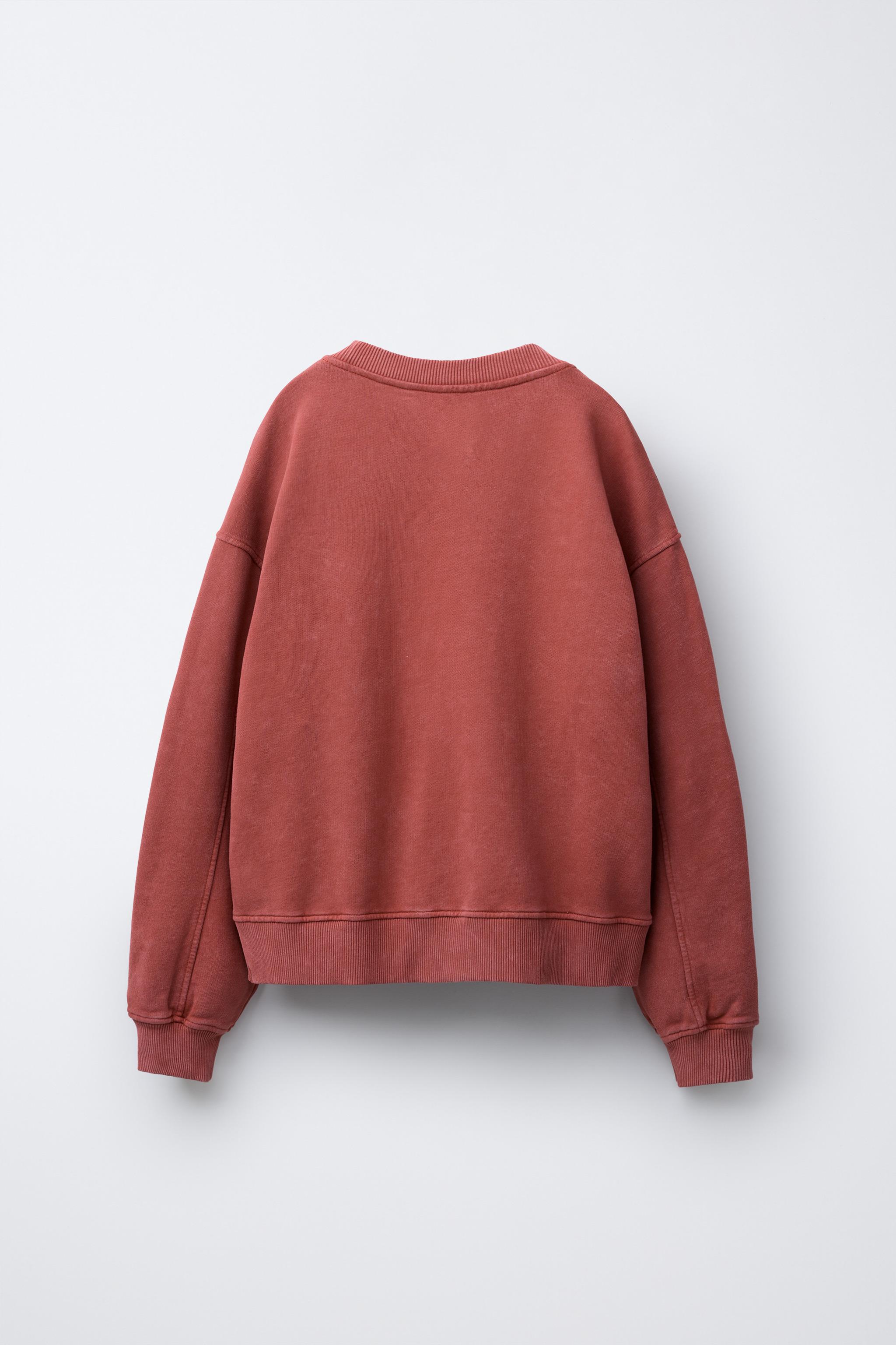 ヒカリSAR WASHED EFFECT SWEATSHIRT WITH SHINE STARS - Reddish | ZARA