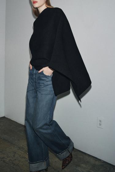 KNIT CAPE - Black by Zara - Image 0