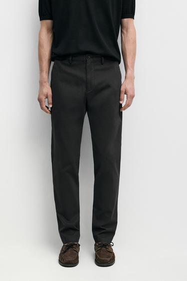 Zara Slim fit cotton trousers - Gray