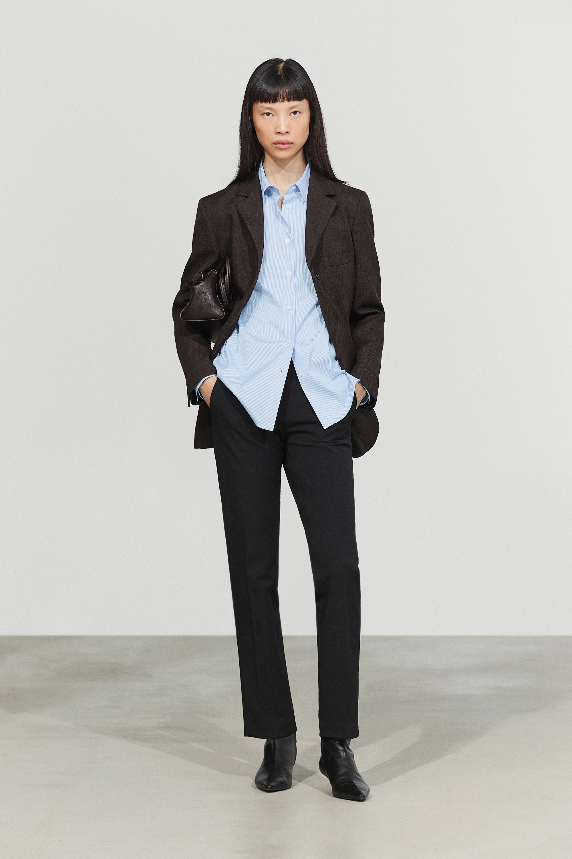 Striped stretch poplin shirt