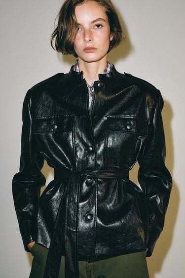 CHAMARRA EFECTO PIEL ZW COLLECTION - Negro de Zara