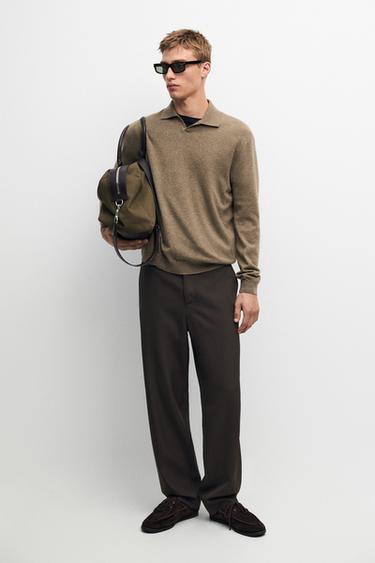 Jersey polo punto 100% cashmere - Verdoso de Zara - Imagen 0