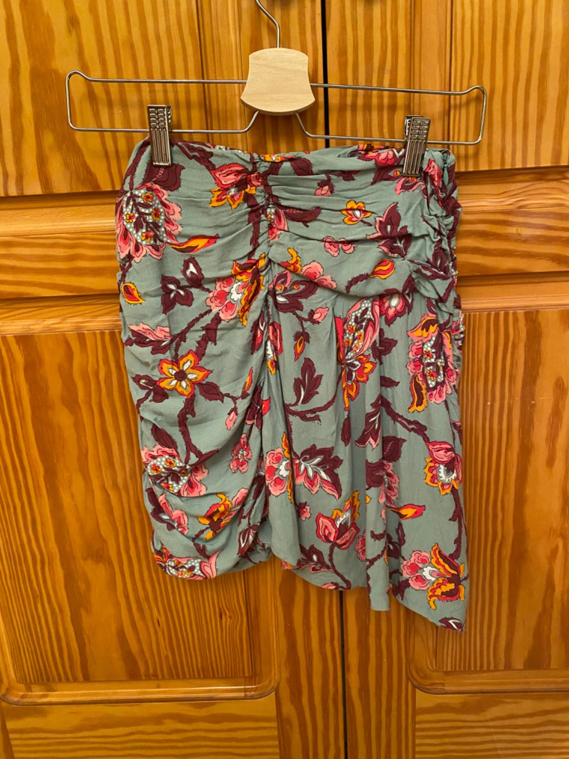 FLORAL DRAPED MINI SKIRT