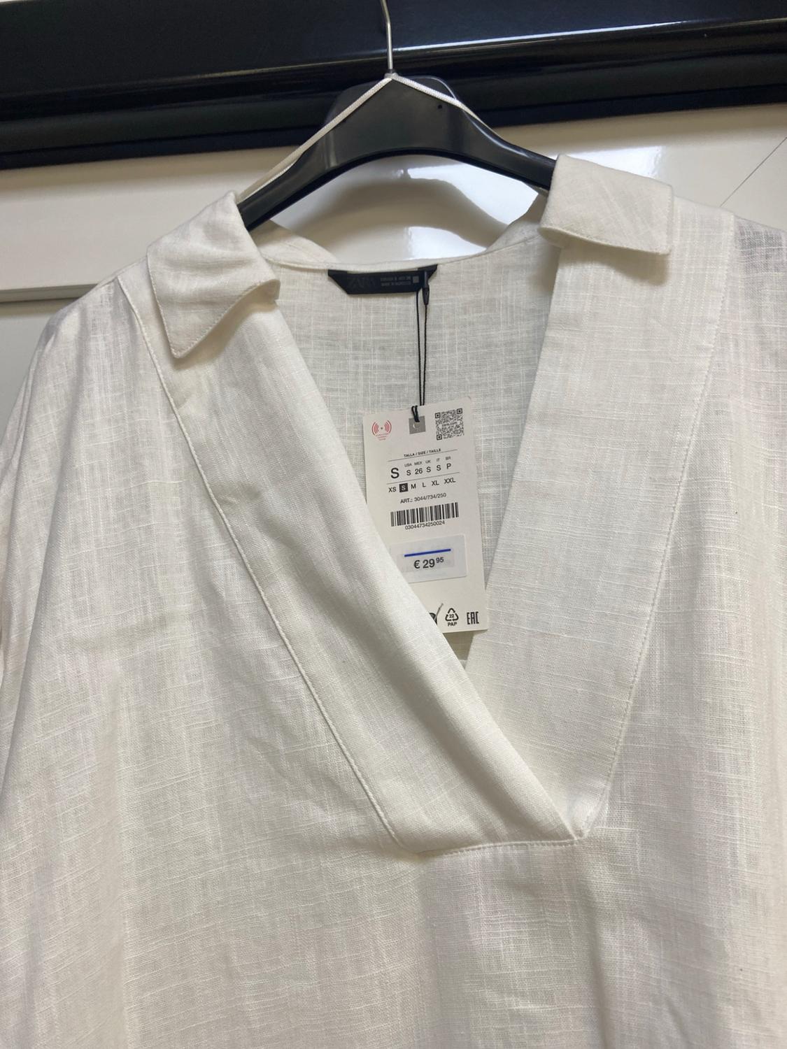 LINEN BLEND BLOUSE WITH POLO COLLAR - Image 2