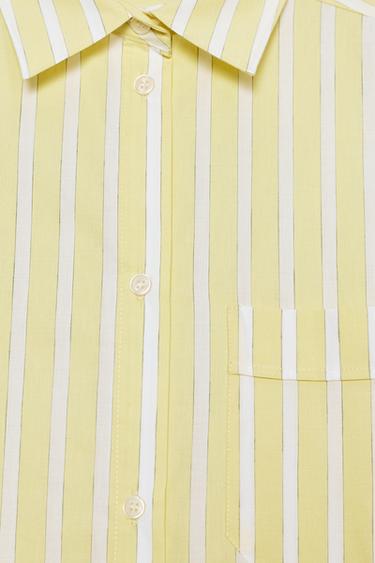 CHEMISE PYJAMA RAYURES - Jaune de Zara - Image 6