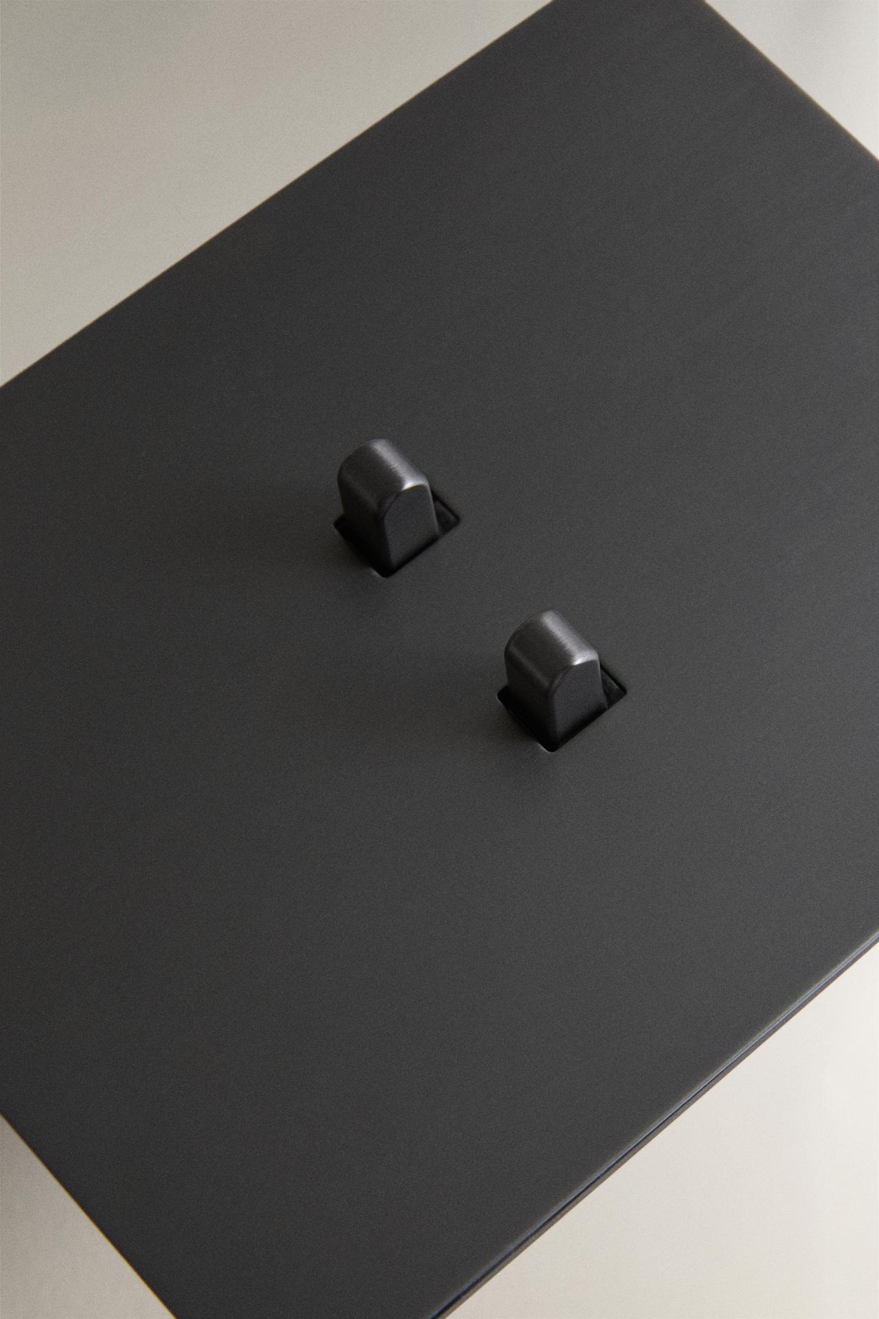 IRON DOUBLE LIGHT SWITCH — Dark grey