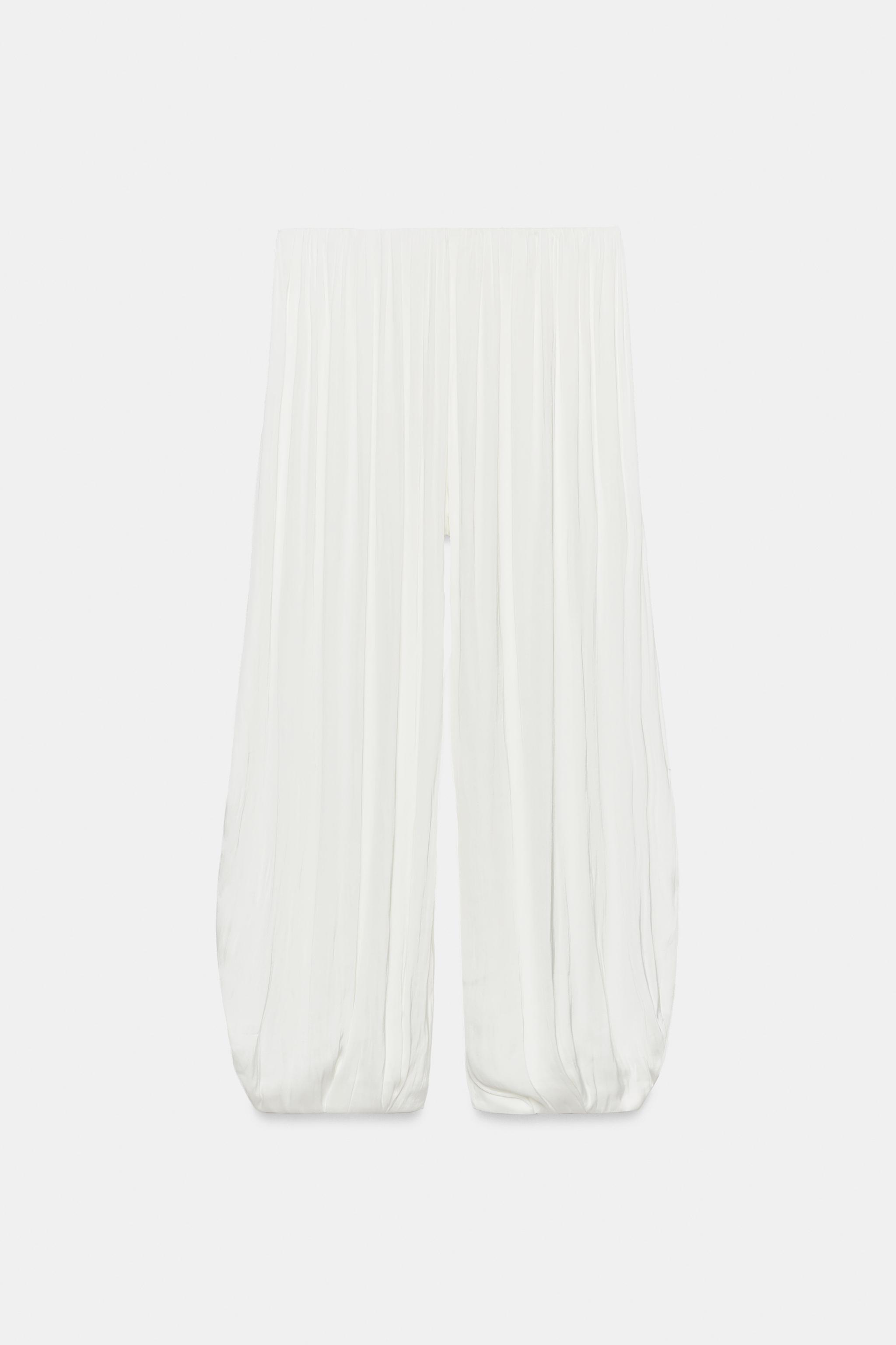 Женские брюки Zara PLEATED SATIN PANTS — фото 6