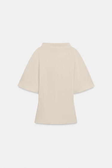 PLEATED TEXTURED TOP - Beige by Zara - Image 5
