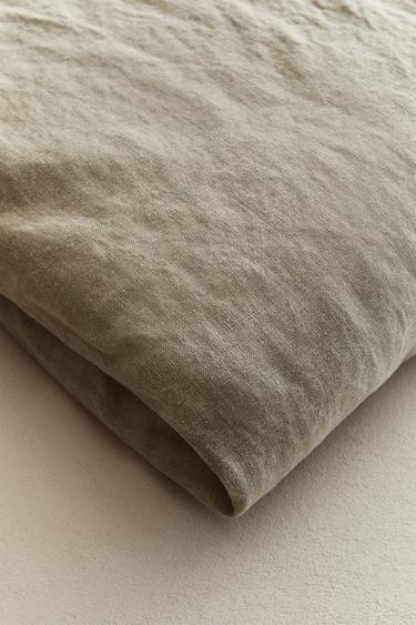 WASHED LINEN TOPPER - Light beige by Zara - Image 3