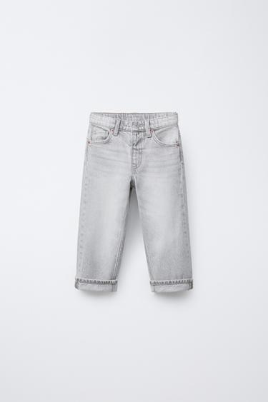 STRAIGHT-LEG JEANS - Grey by Zara