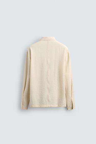 CREASED-EFFECT FLOWING SHIRT - Ecru by Zara - Image 7