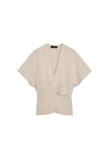 KNIT KNOT TOP - Light beige by Zara