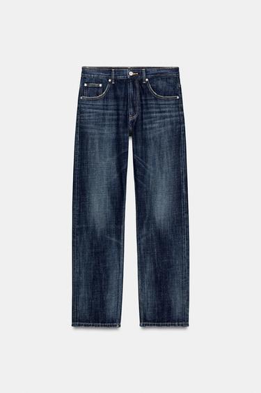 TRF LOW-RISE BAGGY TAPERED JEANS - Navy blue by Zara
