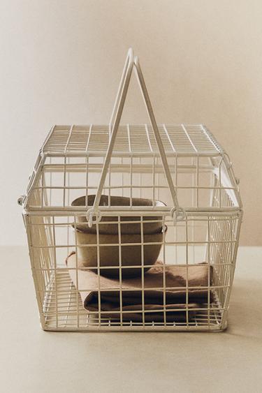 METAL STORAGE HAMPER WITH HANDLES - white by Zara - Image 5