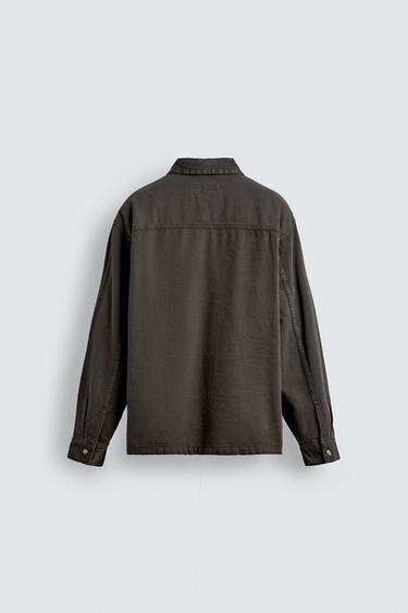 COLOURED DENIM SHIRT - Grey green by Zara - Image 6