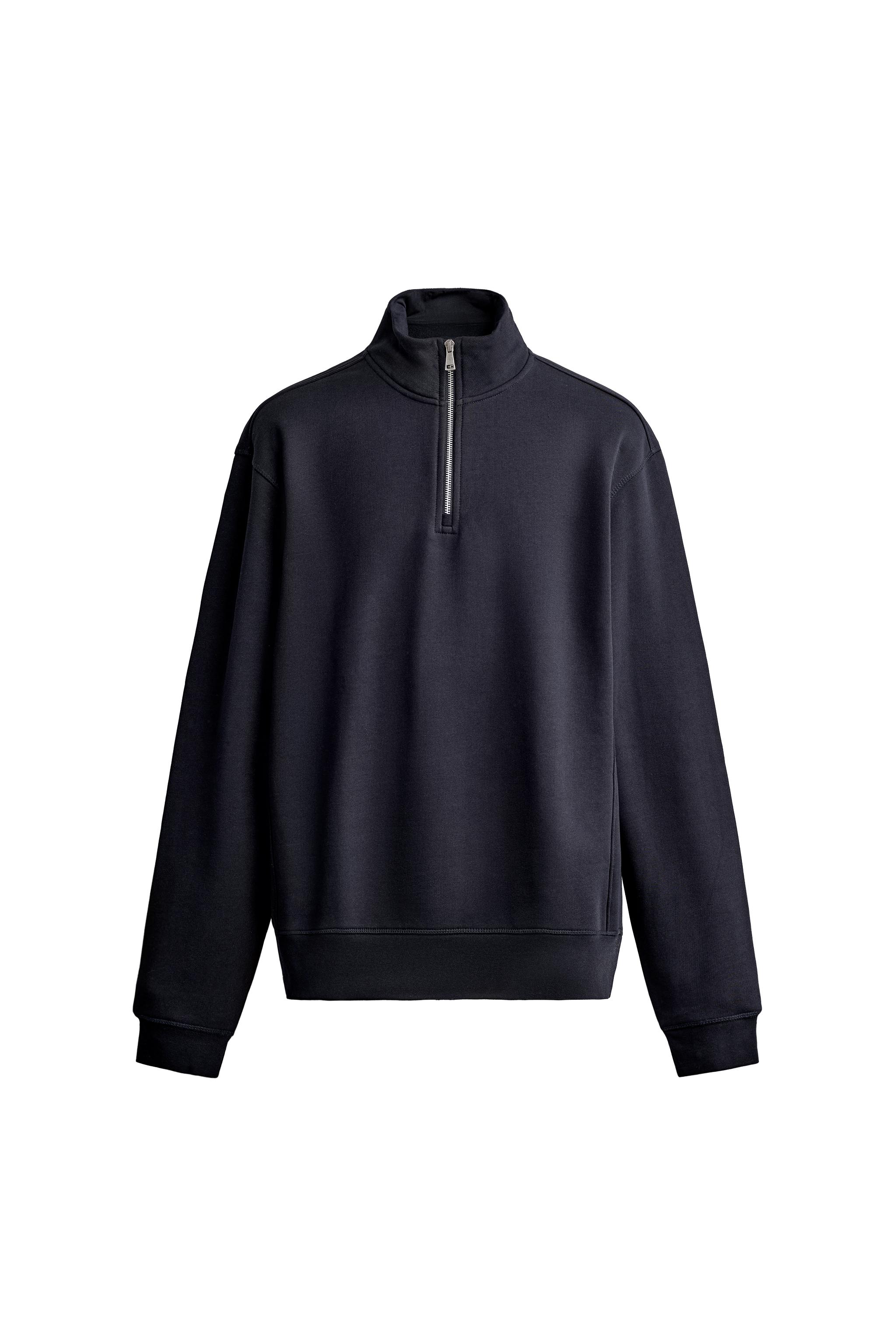 BASIC QUARTER-ZIP SWEATSHIRT - Oyster-white | ZARA United States