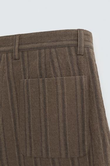 BERMUDA REGULAR FIT RAYURES - Marron de Zara - Image 9