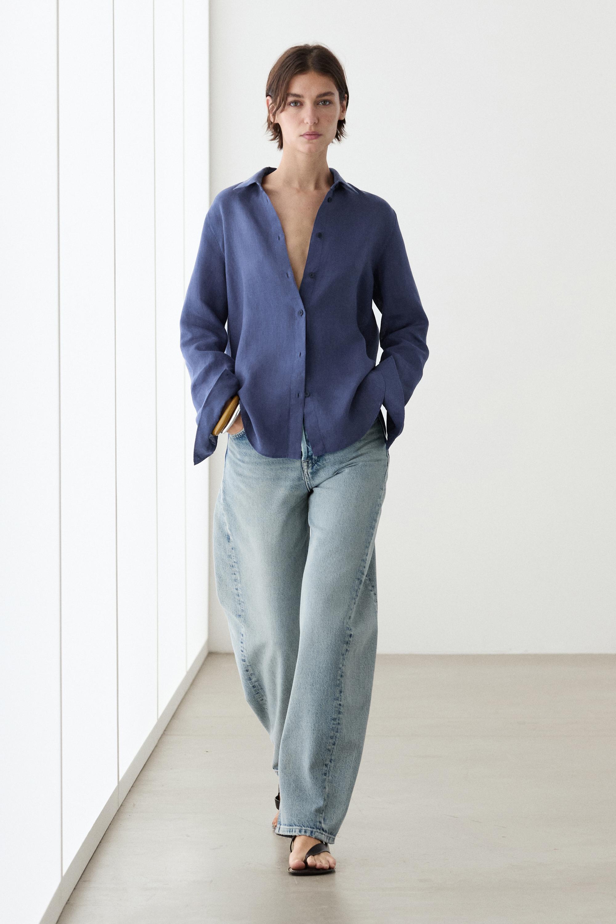 Flowing 100% linen shirt
