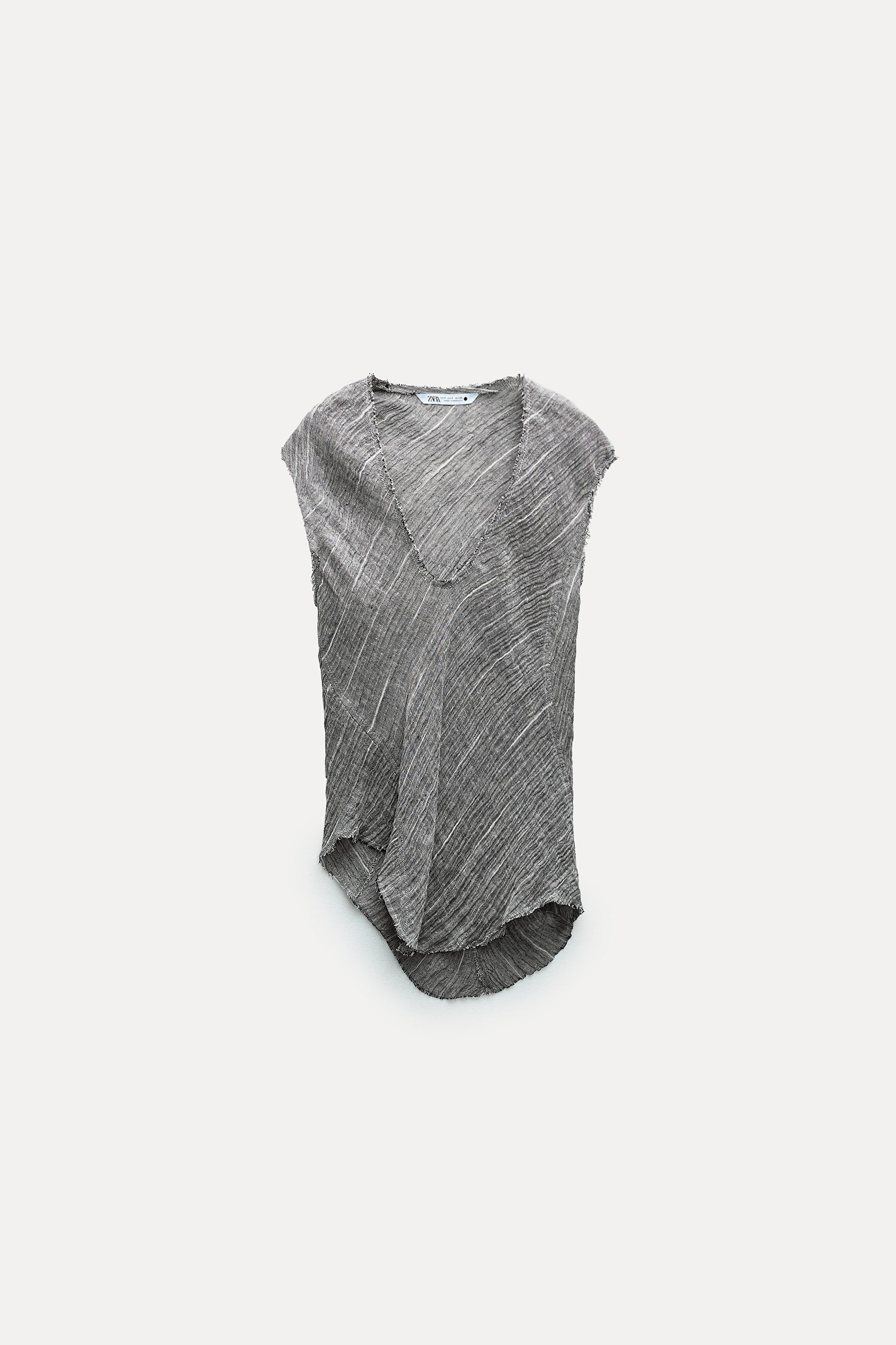 ASYMMETRIC 100% LINEN TOP ZW COLLECTION