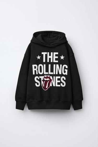 KAPUZENSWEATSHIRT MIT STRASS ROLLING STONES © - Schwarz von Zara