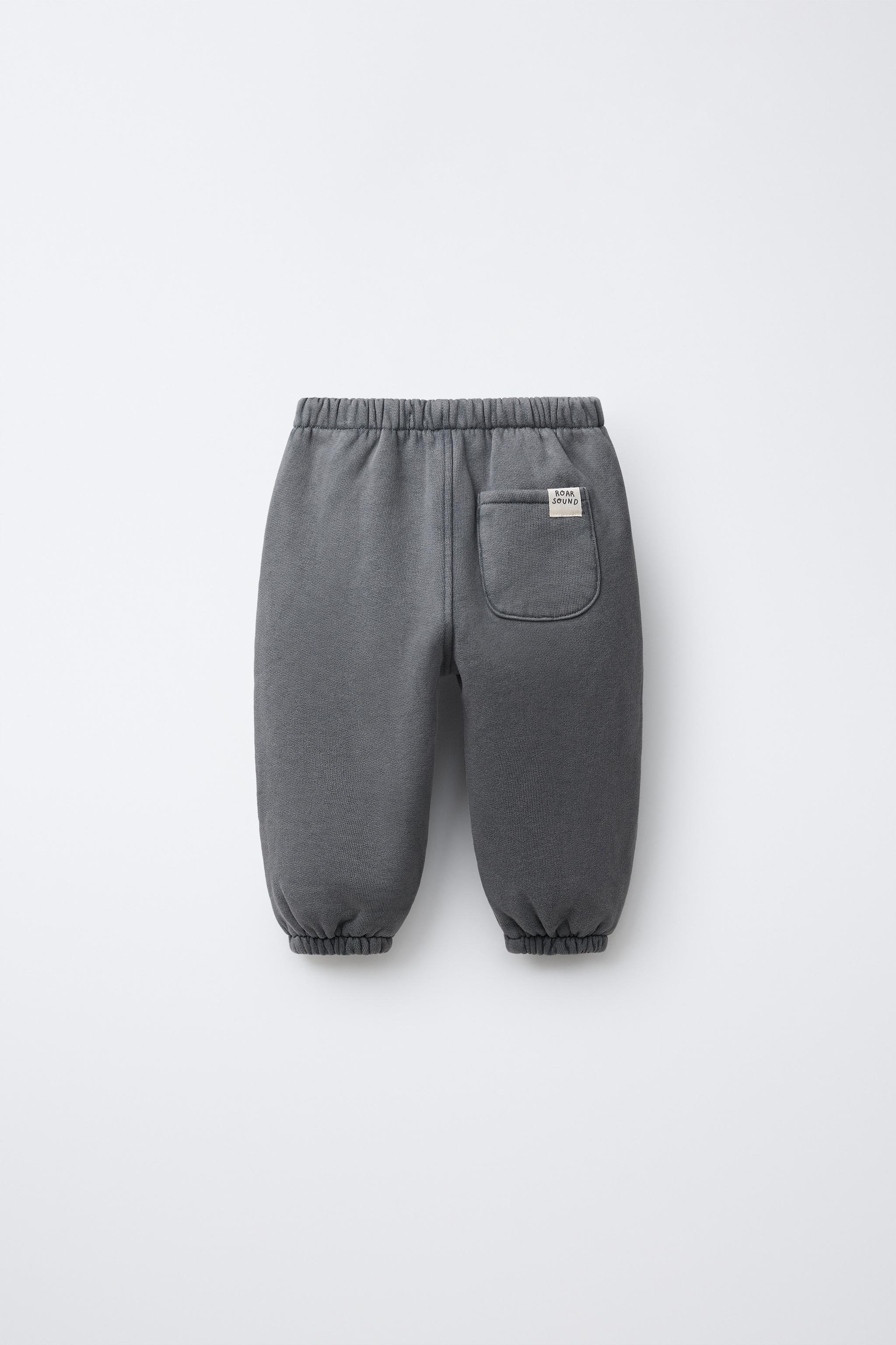 WASHED EFFECT JOGGER PANTS WITH LABEL