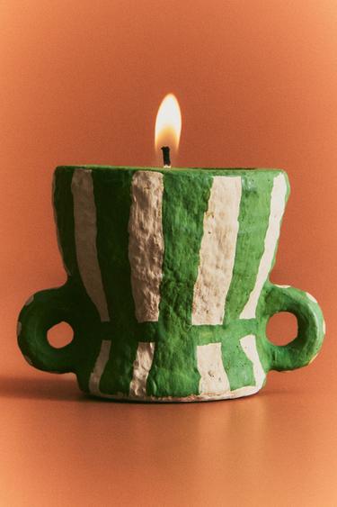 PORTA-VELAS DE PAPEL MACHÊ - Verde da Zara
