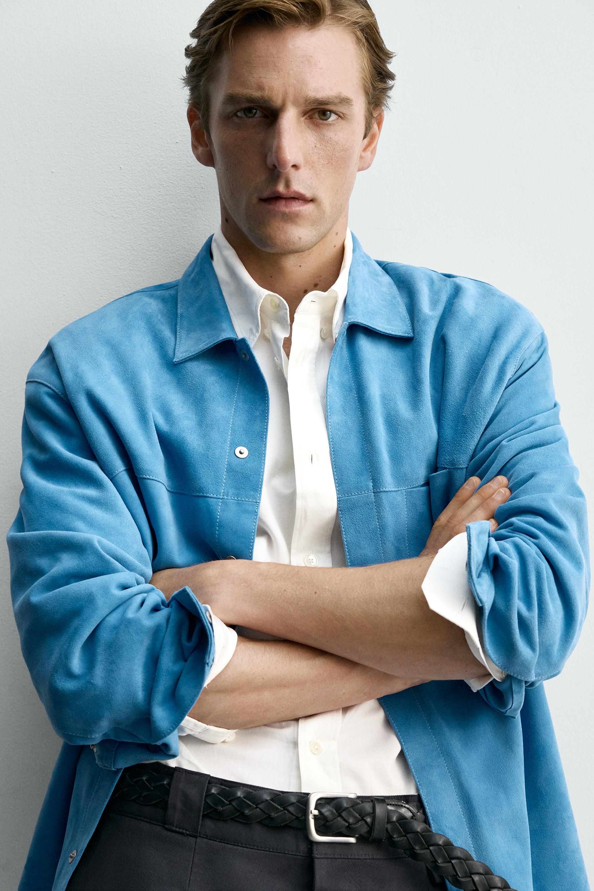 REGULAR FIT SUEDE LEATHER OVERSHIRT