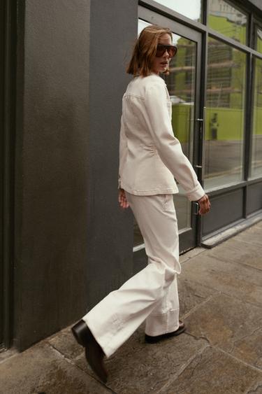 CHEMISE AJUSTÉE EN JEAN - Écru de Zara - Image 4
