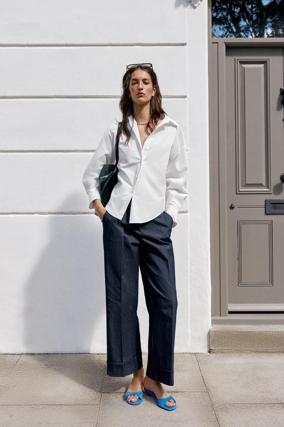 BASIC POPLIN SHIRT - White by Zara - Image 0