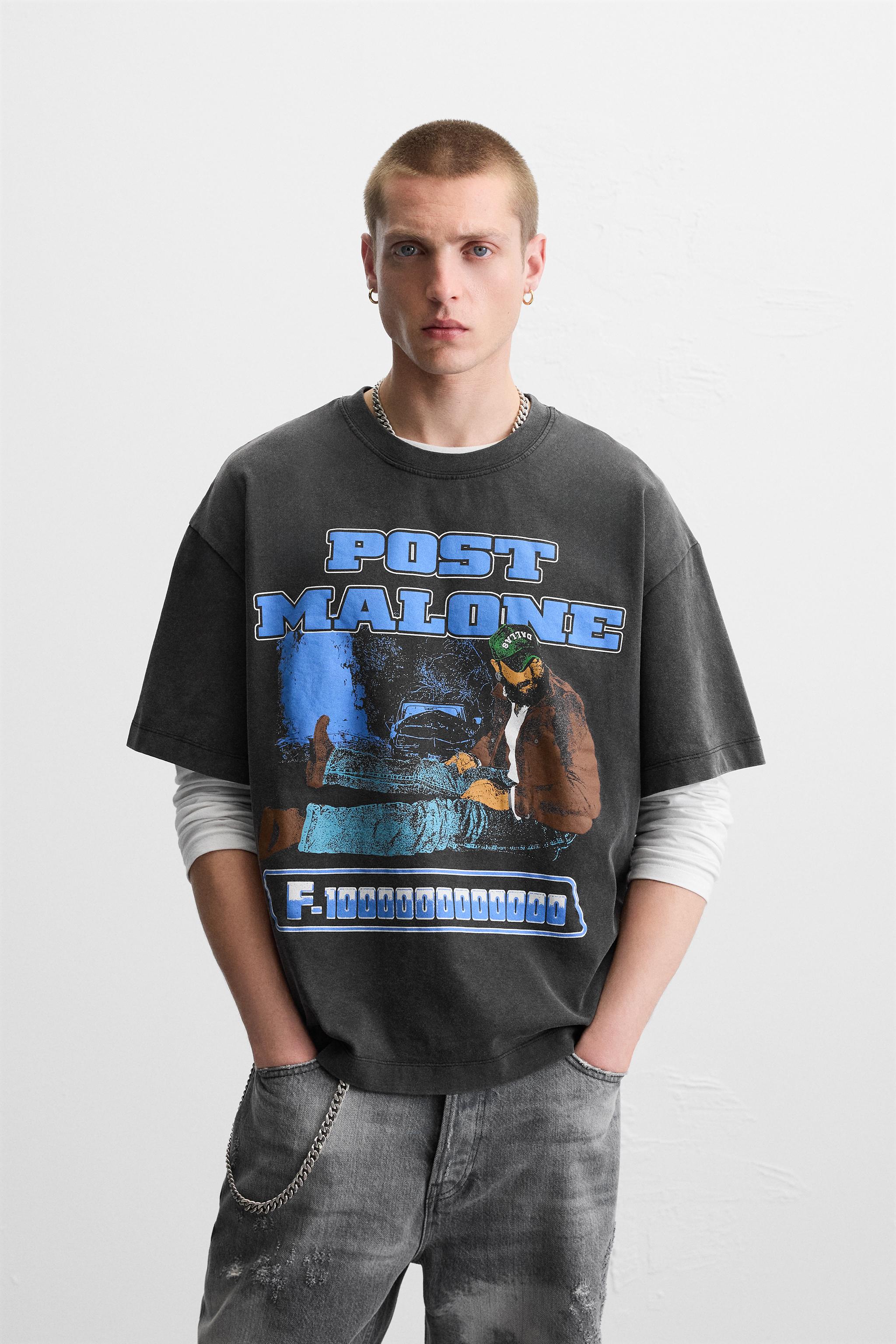 POST MALONE™ GRAPHIC T-SHIRT - Anthracite grey | ZARA United