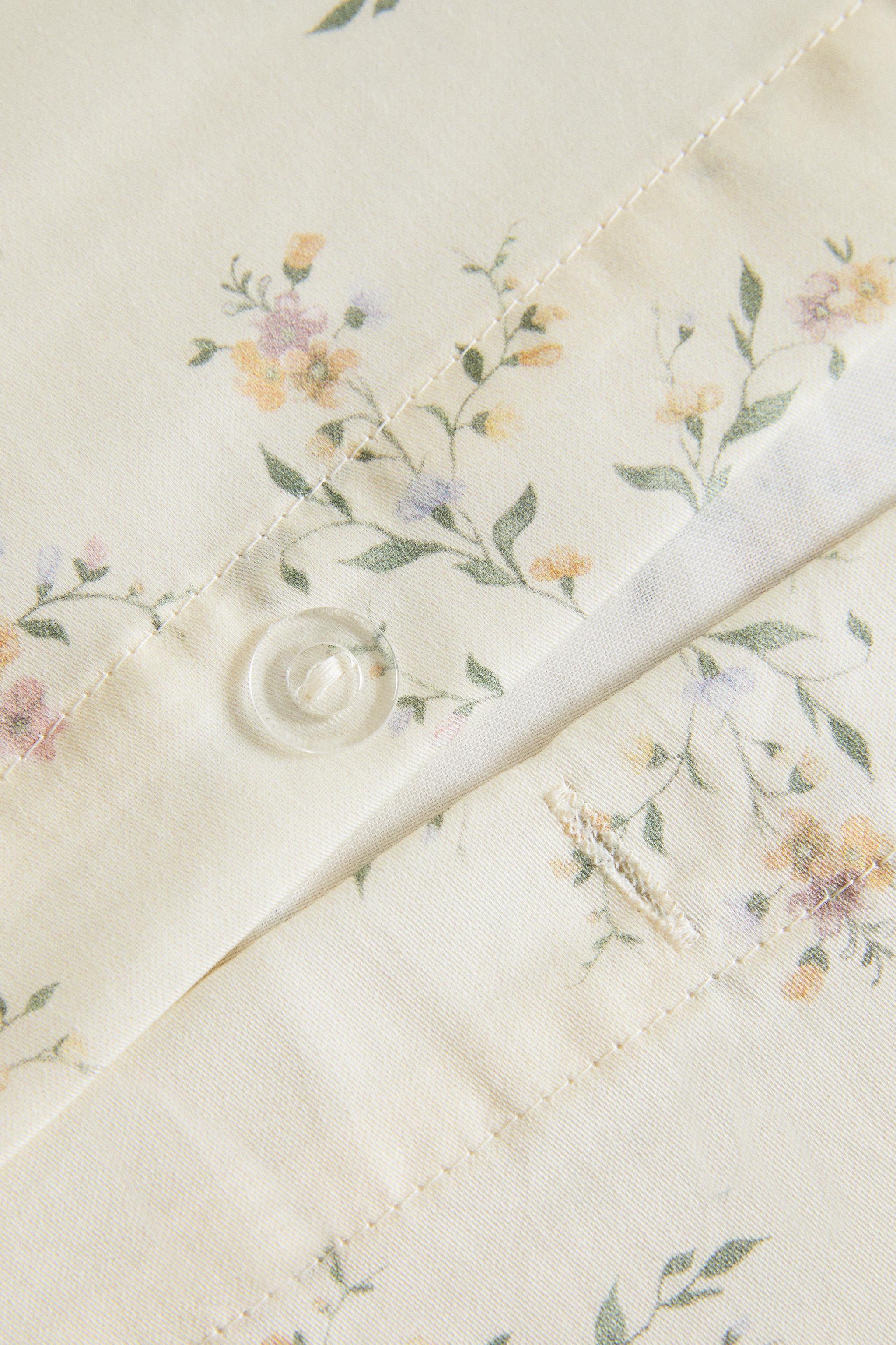 HOUSSE DE COUETTE SATIN MOTIF FLORAL