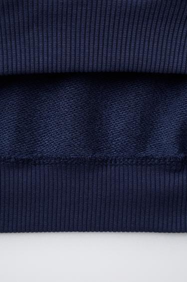 EMBROIDERED ANIMAL STRIPED POLO SWEATSHIRT - Ecru / Blue by Zara - Image 3