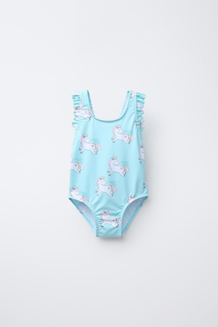 1-6 YEARS/ UNICORN SWIMSUIT Turquoise ZARA India