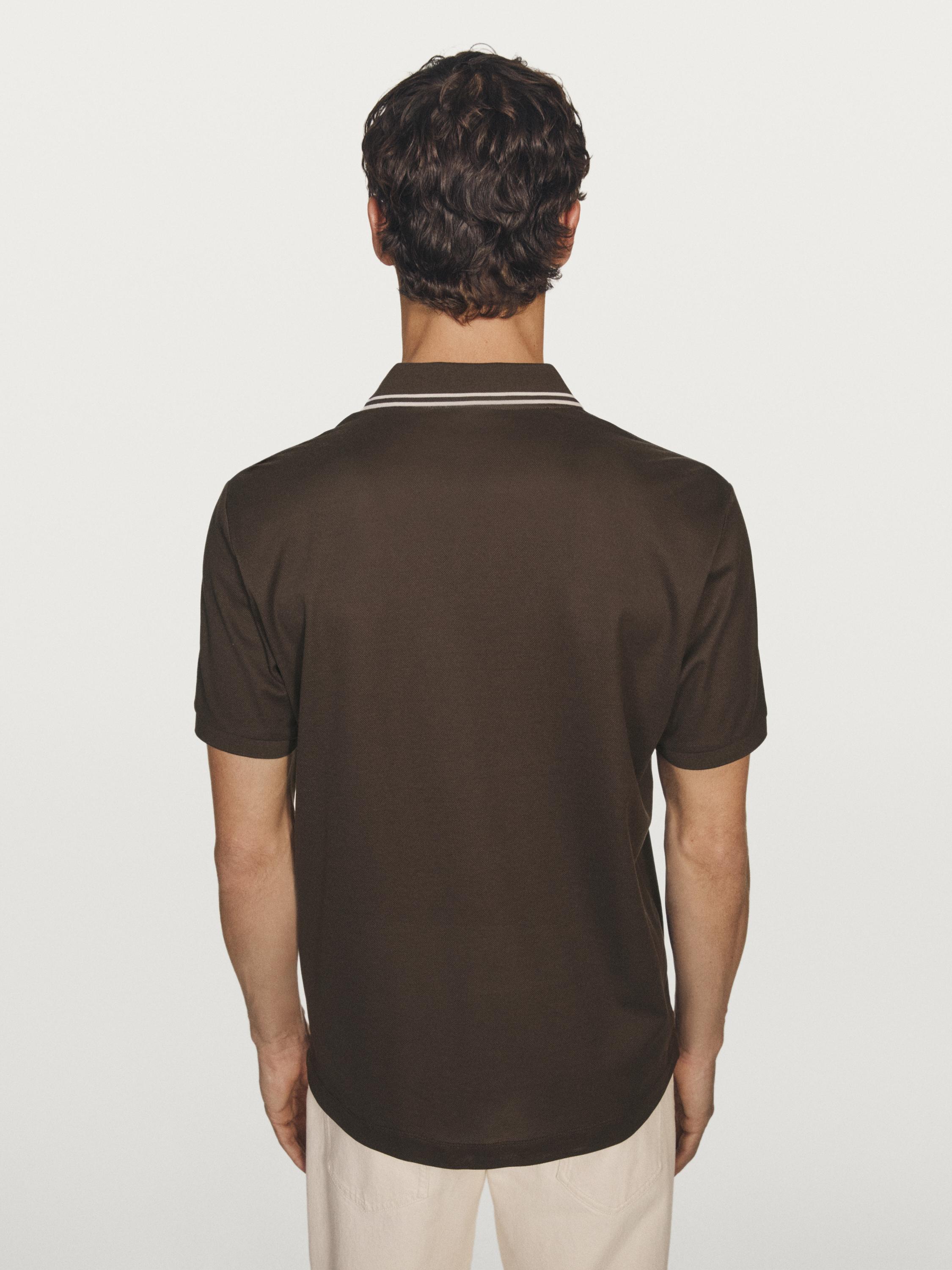 Short sleeve polo shirt with contrast detail