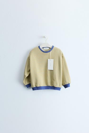 ZARA TIMELESS - SWEAT IMPRIMÉ À RAYURES - Bleu de Zara