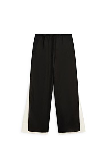 Pantalon large fluide total look - Noir de Zara