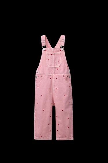 Zara HEART TWILL OVERALLS - Pink - Image 0