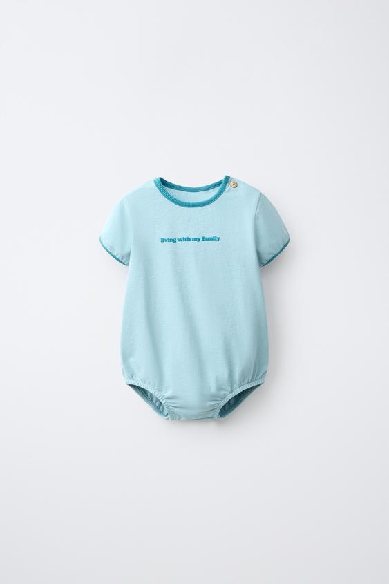 CONTRAST BODYSUIT - Faded blue by Zara - Image 0