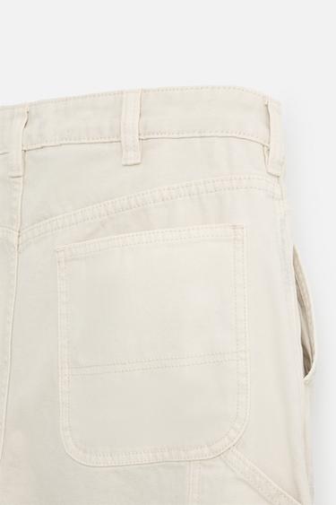 SPLATTER CARPENTER POCKET TROUSERS - Oyster-white by Zara - Image 8