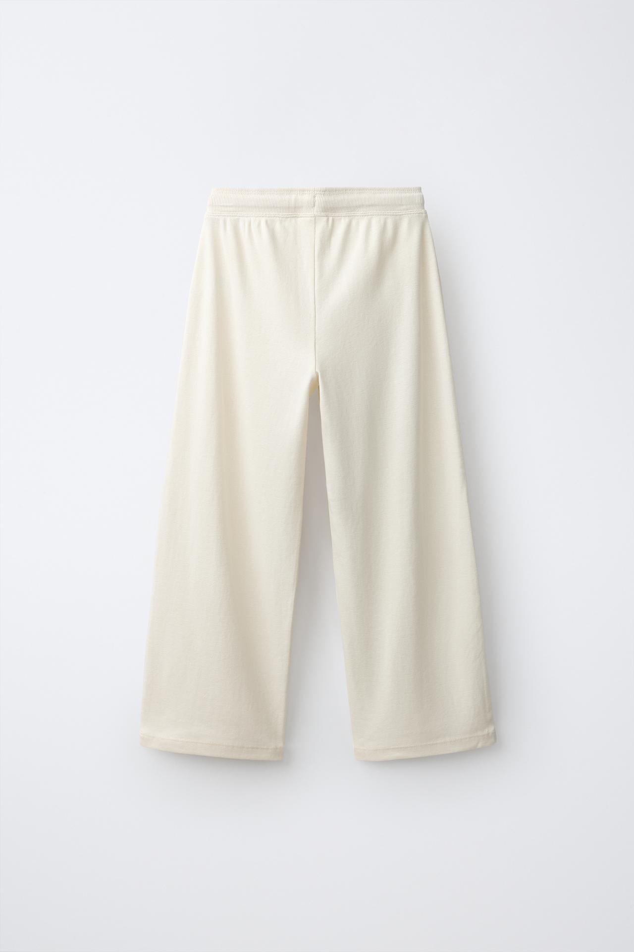 WIDE-LEG PANTS — Ecru