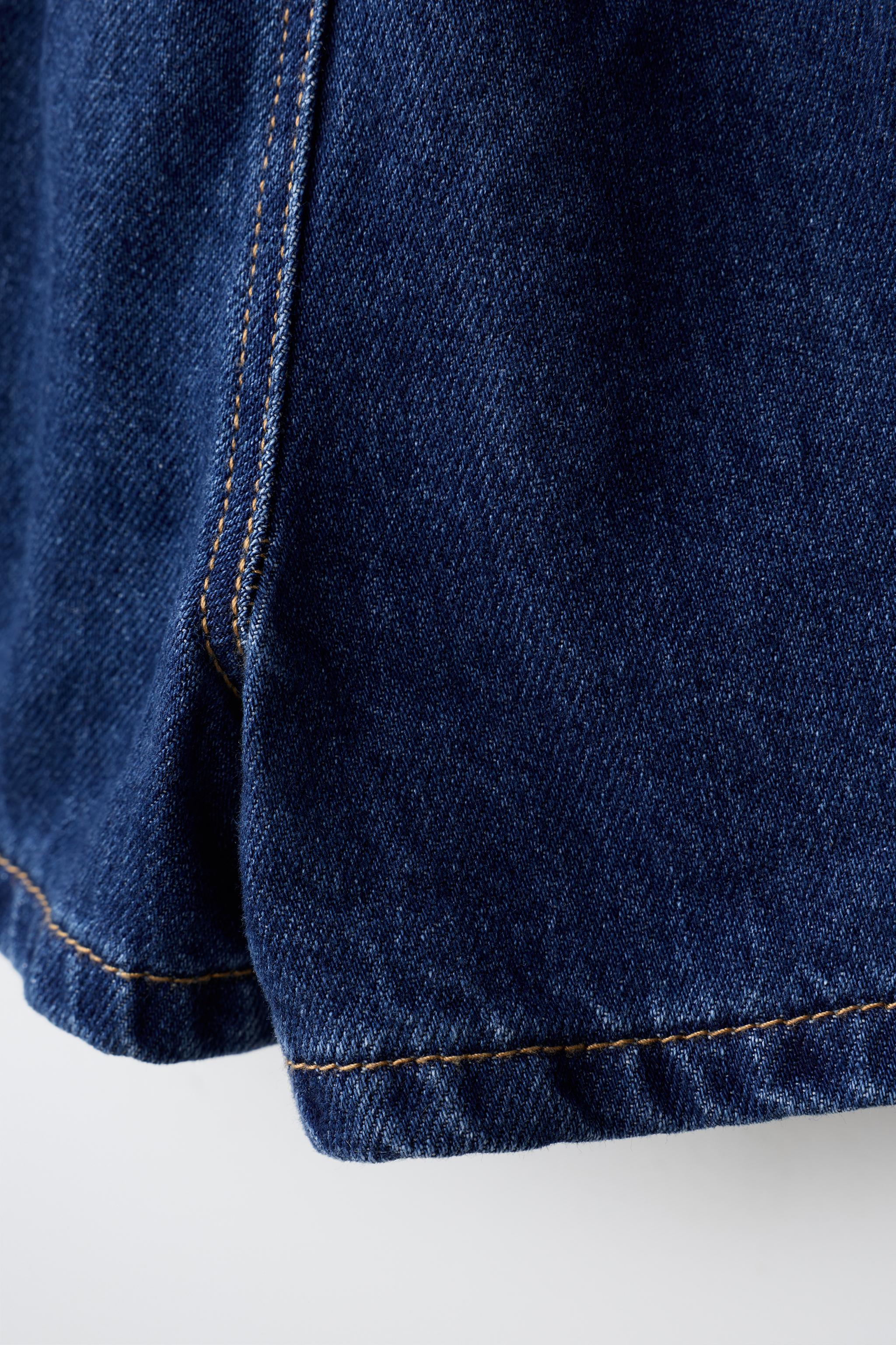 DENIM BERMUDA SKIRT WITH FROG FASTENING