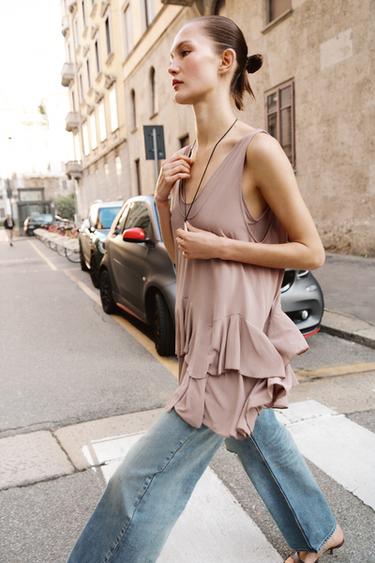 SHORT DRESS WITH RUFFLES - Salmon by Zara - Image 2