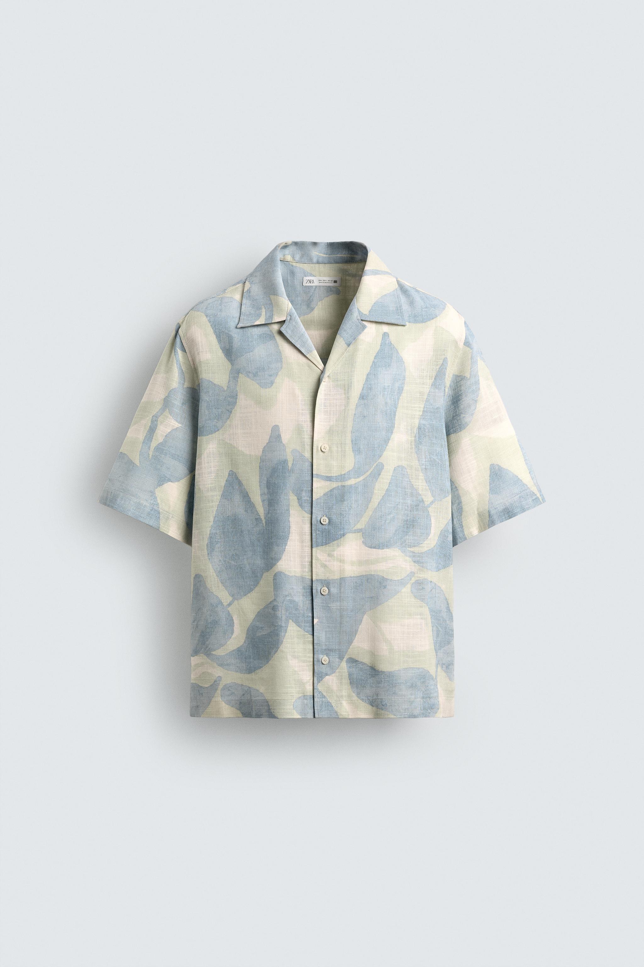 FLOWY ABSTRACT PRINT SHIRT