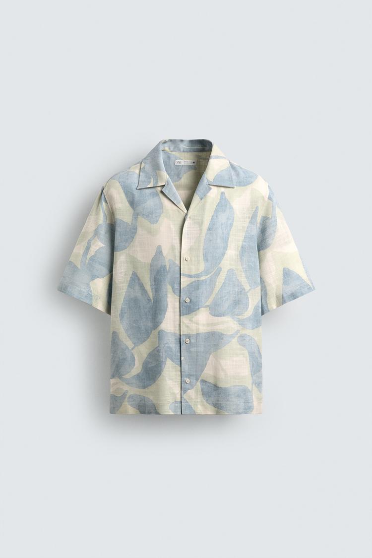 ZARA ABSTRACT PRINT FLOWING SHIRT