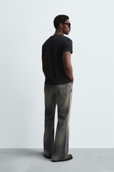 WIDE BELL BOTTOM FIT JEANS - Mid-grey by Zara
