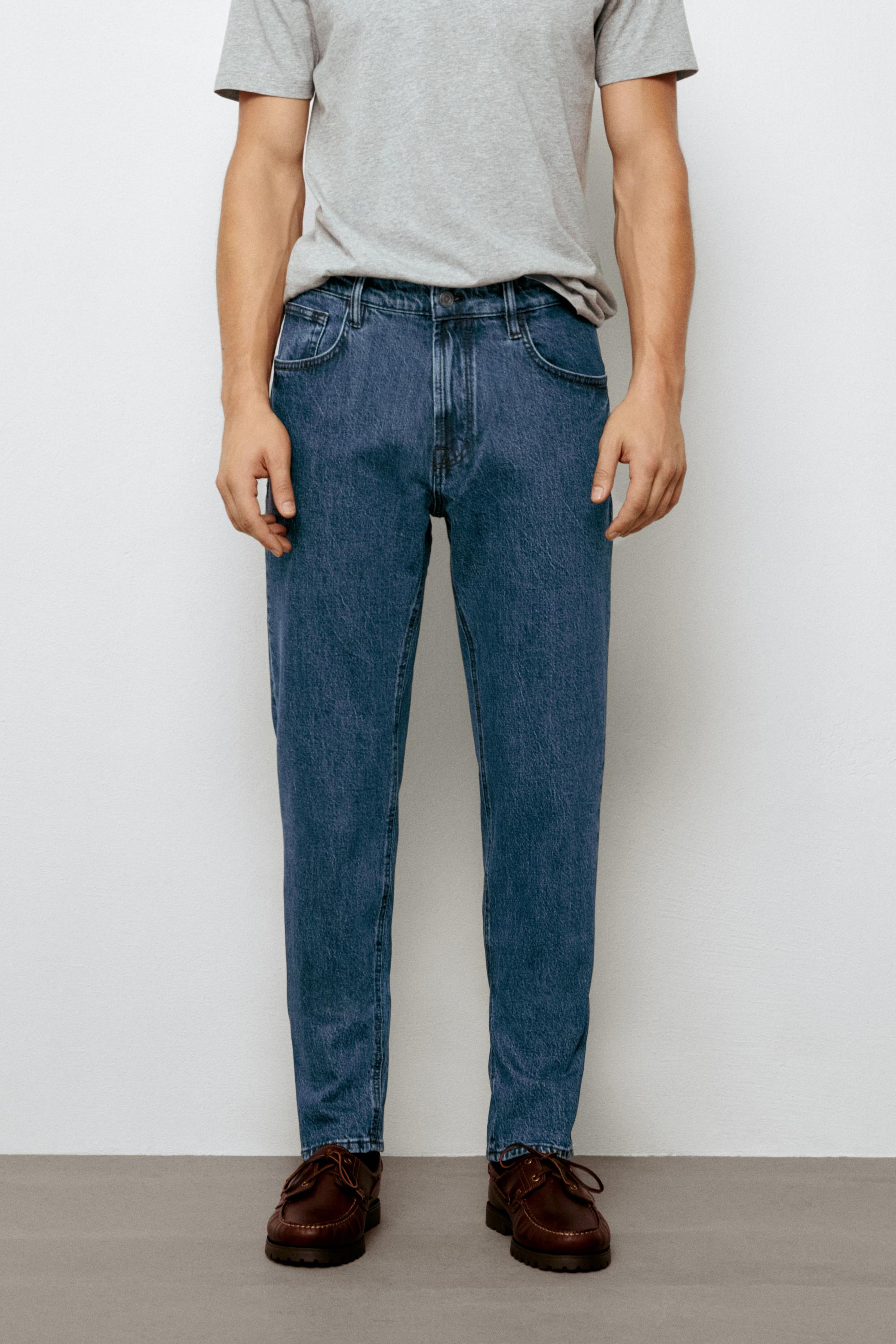 Stonewashed tapered-fit jeans — Bluish
