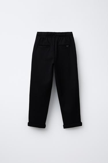 Zara COMFORT PANTS WITH ELASTIC - Black