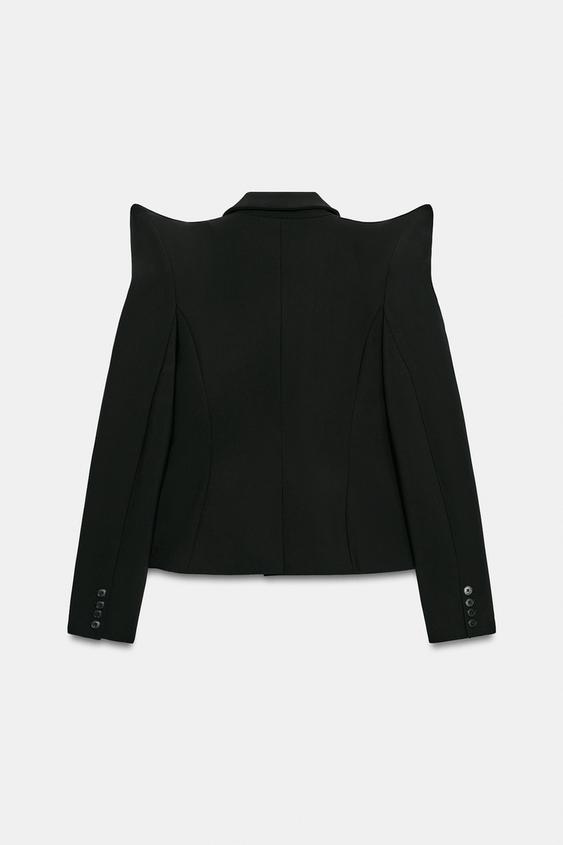 VESTE AJUSTÉE ÉPAULETTE HAUTE CATS - Noir de Zara - Image 2