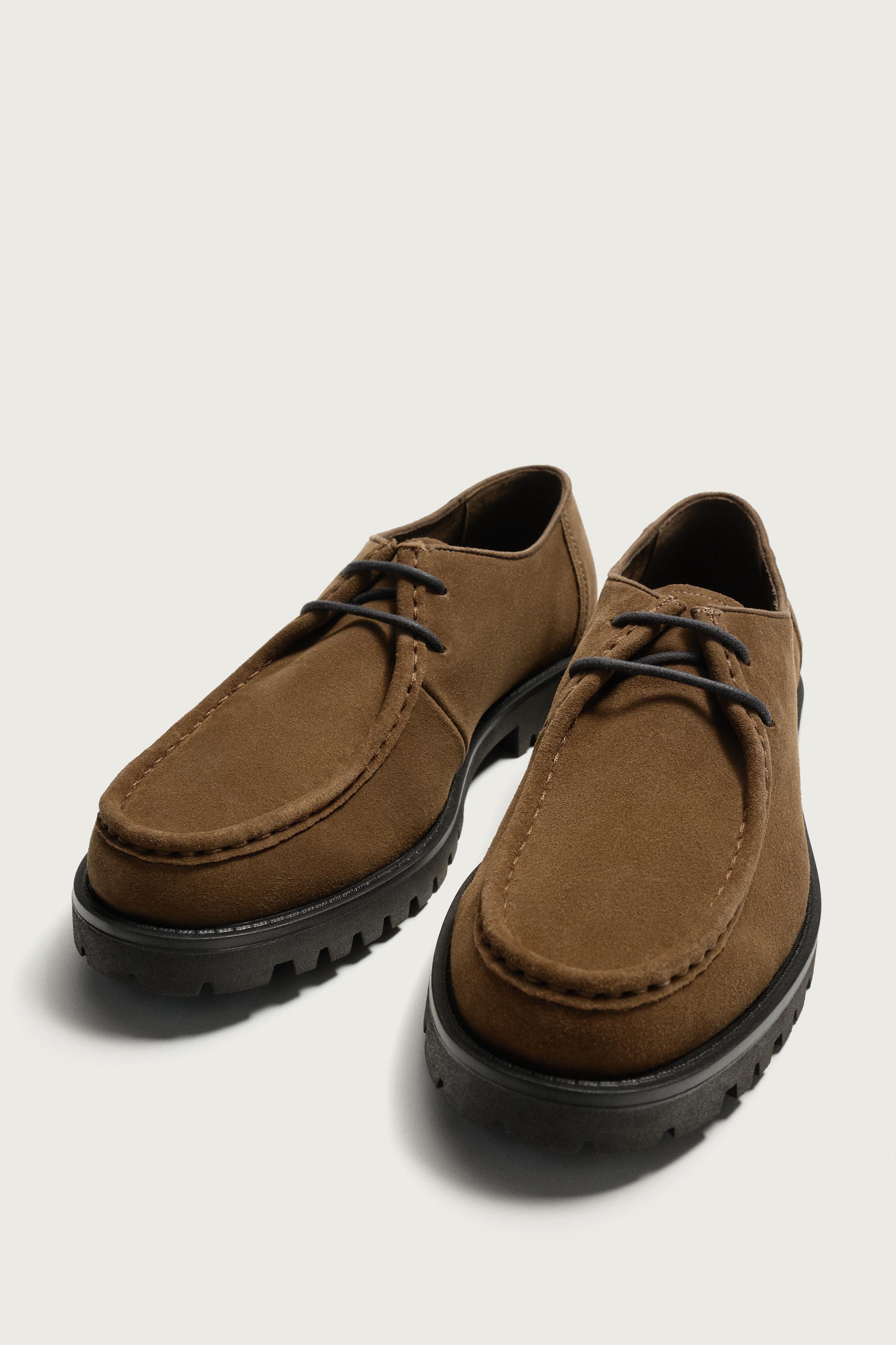 Обувь Zara LEATHER LUG SOLE SHOES — фото 5